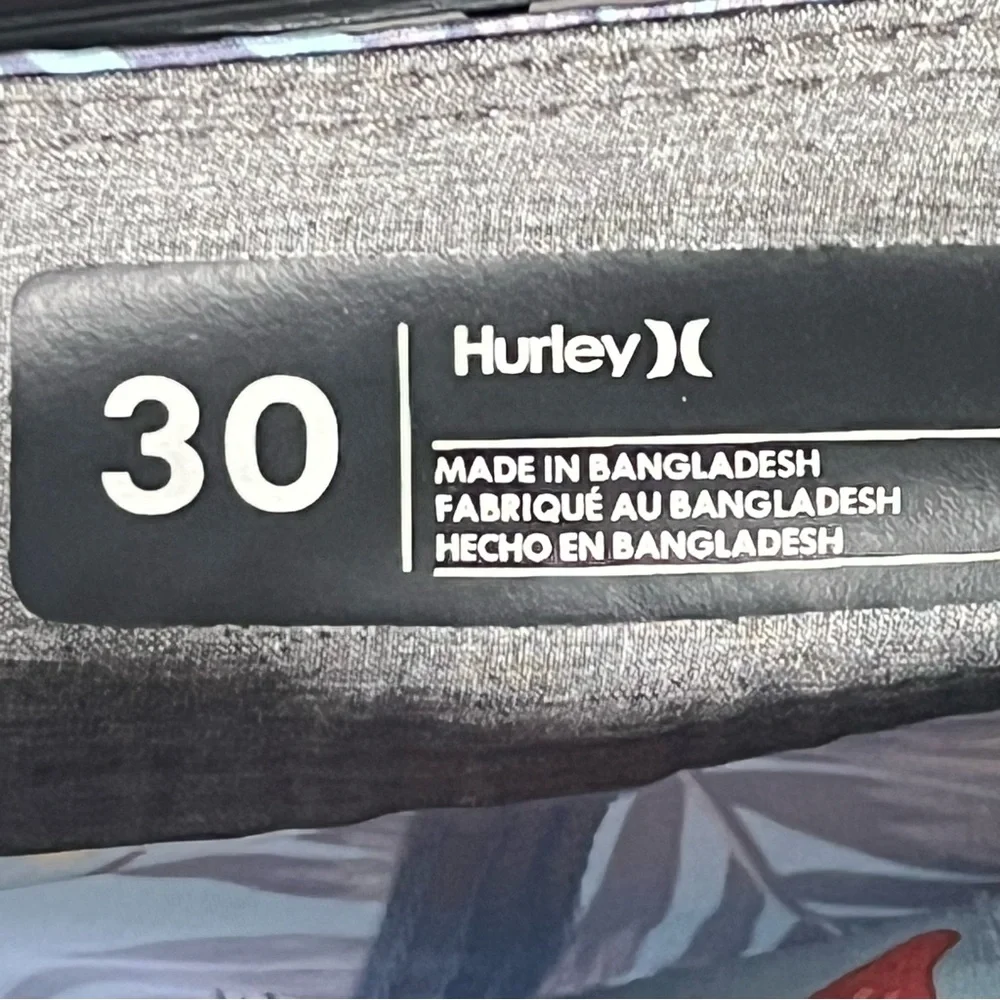 Hurley Men's Hawaiian Floral Board Shorts Light Blue, Yellow, Red‎ Flowers Sz 30